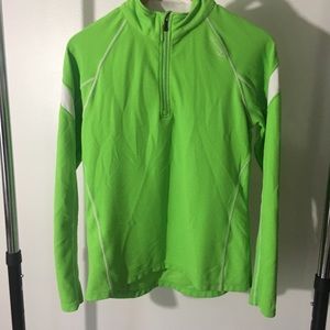 Medium Saucony Lime Green Zip Up Pullover.
